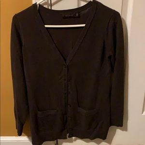 Long sleeve dark brown button sweater